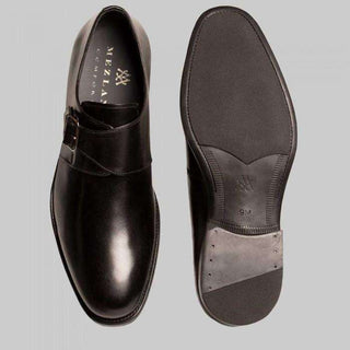 Mezlan Gregorio Mens Luxury Shoes Black Burnished Calfskin Loafers (MZW2806)-AmbrogioShoes
