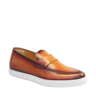 Mezlan Griffin Men's Shoes Tan Rust Calf-Skin Leather Slip-On Sneakers (MZS3421)-AmbrogioShoes