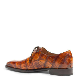 Mezlan Grillo Mens Luxury Shoes GOLD Alligator Oxfords 4418-J (MZ2737)-AmbrogioShoes