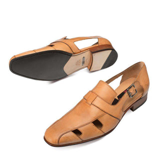 Mezlan Handel Camel Calfskin Leather Sandal (MZ2816)-AmbrogioShoes