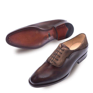 Mezlan Hanks Men's Brown & Cognac Calf-skin Oxfords 8698(MZ2650)-AmbrogioShoes