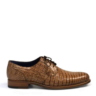 Mezlan Hercules Mens Luxury Shoes Beige & Brown Genuine Alligator Oxfords 4325-J (MZ2376)-AmbrogioShoes