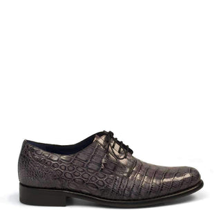 Mezlan Hercules Mens Luxury Shoes Grey Genuine Alligator Oxfords 4325-J (MZ2365)-AmbrogioShoes