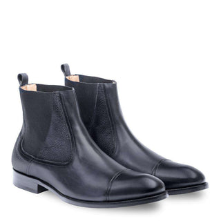 Mezlan Higgins Men's Black Calf-skin Leather Boots 8462(MZ2668)-AmbrogioShoes