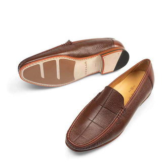 Mezlan Imanol Mens Italian Venetian Deerskin and Calfskin Cognac Loafers (MZ2916)-AmbrogioShoes