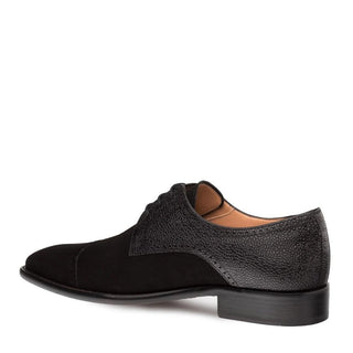 Mezlan Janus 9661 Men's Shoes Black Suede / Calf-Skin Leather Derby Oxfords (MZ3221)-AmbrogioShoes