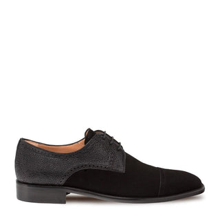 Mezlan Janus 9661 Men's Shoes Black Suede / Calf-Skin Leather Derby Oxfords (MZ3221)-AmbrogioShoes