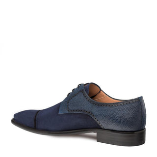 Mezlan Janus 9661 Men's Shoes Blue Suede / Calf-Skin Leather Derby Oxfords (MZ3222)-AmbrogioShoes