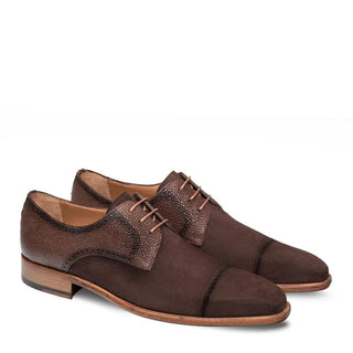 Mezlan Janus 9661 Men's Shoes Brown Suede / Calf-Skin Leather Derby Oxfords (MZ3223)-AmbrogioShoes