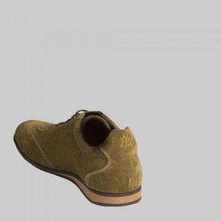 Mezlan Javier Mens Luxury Shoes Olive Fuji Suede Sneakers (MZW2822)-AmbrogioShoes