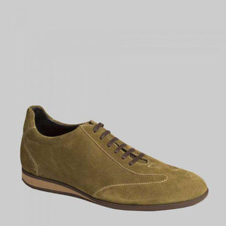 Mezlan Javier Mens Luxury Shoes Olive Fuji Suede Sneakers (MZW2822)-AmbrogioShoes