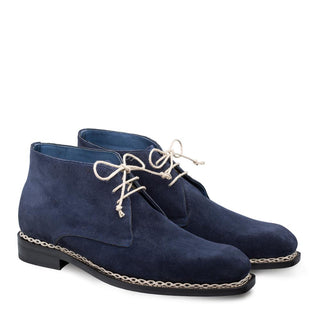 Mezlan Kassel Men's Shoes Navy Suede Leather Boots 9210 (MZ3101)-AmbrogioShoes