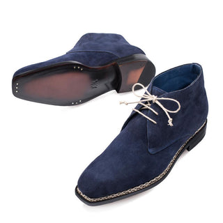 Mezlan Kassel Men's Shoes Navy Suede Leather Boots 9210 (MZ3101)-AmbrogioShoes