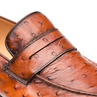 Mezlan Lisbon Men's Designer Shoes Brandy Ostrich Loafers 4561-S (MZ3129)-AmbrogioShoes