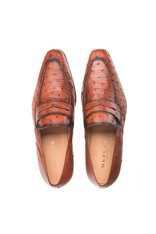 Mezlan Lisbon Ostrich Skin Loafer 4561-S (MZ3128)-AmbrogioShoes