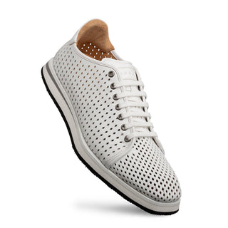 Mezlan Luce 21154 Men's Shoes White Perforated Calf-Skin Leather Casual Sneakers (MZ3738)-AmbrogioShoes