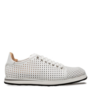 Mezlan Luce 21154 Men's Shoes White Perforated Calf-Skin Leather Casual Sneakers (MZ3738)-AmbrogioShoes