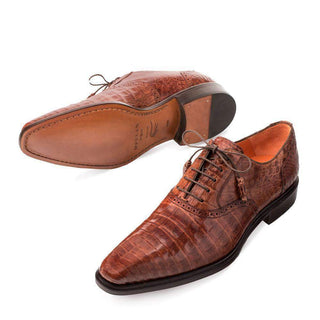 Mezlan Lupo Mens Luxury Shoes Sport / Brown Crocodile Oxfords 14498-F (MZ2803)-AmbrogioShoes