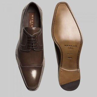 Mezlan Maesta Mens Luxury Shoes Grey Deer & Calfskin Oxfords (MZW2843)-AmbrogioShoes