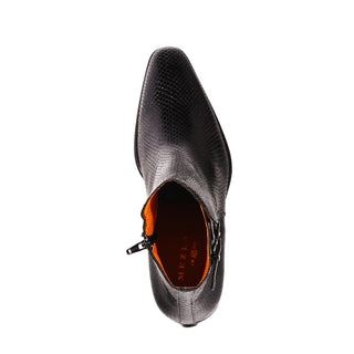 Mezlan Maharaja 20598 Men's Shoes Black Exotic Snake-Skin Buckle Boots (MZS3621)-AmbrogioShoes