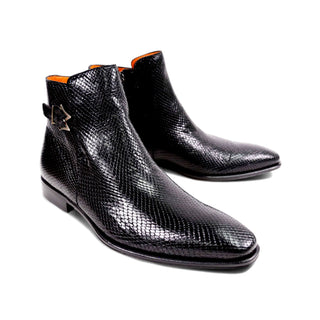 Mezlan Maharaja 20598 Men's Shoes Exotic Snake-Skin Buckle Boots (MZ3621)-AmbrogioShoes