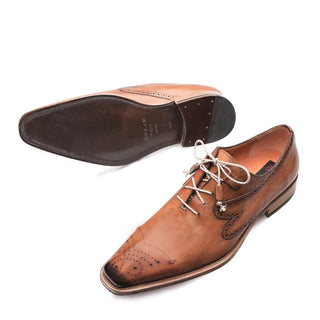 Mezlan Malcolm Men's Shoes Tan Brown Calf-Skin Leather Oxfords 9492 (MZ3167)-AmbrogioShoes