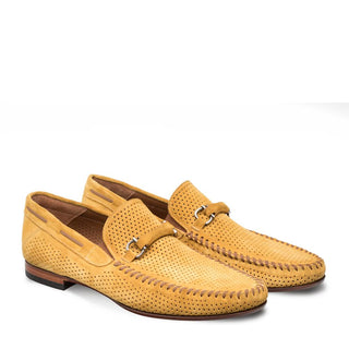 Mezlan Marcello Men's Shoes Mustard Suede Leather Moccasin Loafers 7272 (MZ3154)-AmbrogioShoes