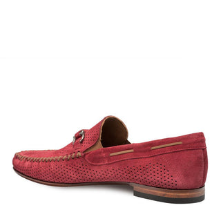 Mezlan Marcello Men's Shoes Red Suede Leather Moccasin Loafers 7272 (MZ3137)-AmbrogioShoes