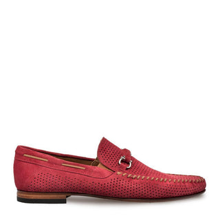 Mezlan Marcello Men's Shoes Red Suede Leather Moccasin Loafers 7272 (MZ3137)-AmbrogioShoes