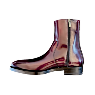 Mezlan Marques 20920 Men's Shoes Burgundy Polished Leather High-Top Boots (MZ3655)-AmbrogioShoes