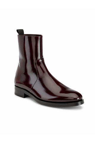 Mezlan Marques Burgundy Polished Leather High-Top Boots (MZ3655)
