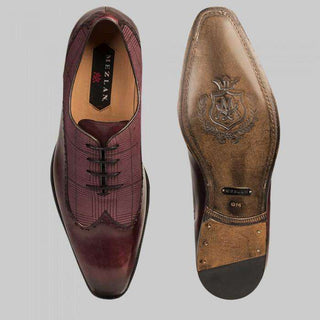 Mezlan Marti Mens Luxury Shoes Burgundy Calfskin & Suede Oxfords (MZW2850)-AmbrogioShoes