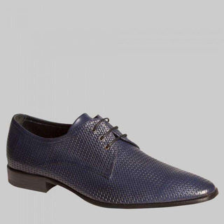 Mezlan Martini Mens Luxury Shoes Blue Calfskin Oxfords (MZW2852)-AmbrogioShoes