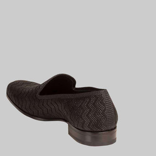 Mezlan Men's Aristotle Black Embossed Suede Loafers (MZ2044)-AmbrogioShoes