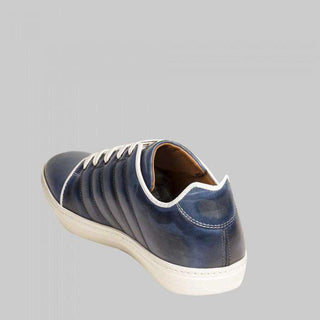 Mezlan Men's Balboa Blue Hand Burnished Calfskin Dress Sneakers (MZW1048)-AmbrogioShoes