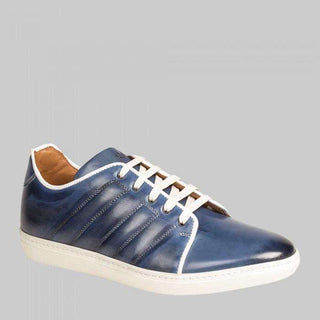 Mezlan Men's Balboa Blue Hand Burnished Calfskin Dress Sneakers (MZW1048)-AmbrogioShoes