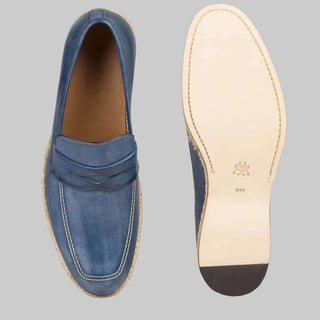 Mezlan Men's Battani Sport-Dress Blue Loafers(MZ1031)-AmbrogioShoes