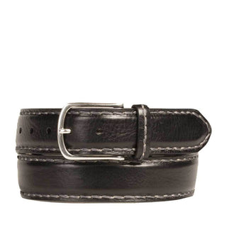 Mezlan Men's Belt Black Calf-Skin Leather AO10474 (MZB1181)-AmbrogioShoes