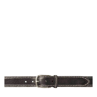 Mezlan Men's Belt Black Calf-Skin Leather AO10474 (MZB1181)-AmbrogioShoes