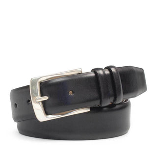 Mezlan Men's Belt Black Calf-Skin Leather AO11111 (MZB1161)-AmbrogioShoes