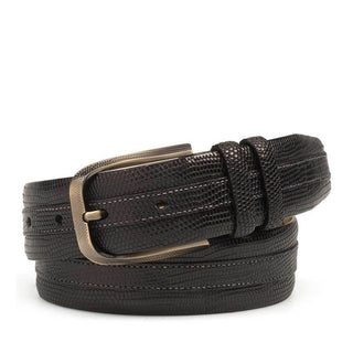 Mezlan Men's Belt Black Genuine Lizard-Skin AO10954 (MZB1167)-AmbrogioShoes