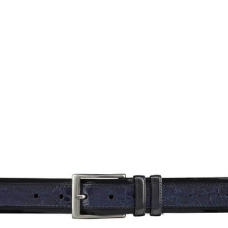 Mezlan Men's Belt Blue Caiman Crocodile & Calf-Skin Leather AO8597-C (MZB1150)-AmbrogioShoes