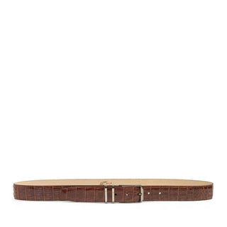 Mezlan Men's Belt Brown Exotic Crocodile AO11115 (MZB1153)-AmbrogioShoes