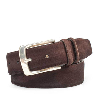 Mezlan Men's Belt Brown Suede Leather AO10625 (MZB1169)-AmbrogioShoes