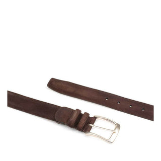 Mezlan Men's Belt Brown Suede Leather AO10625 (MZB1169)-AmbrogioShoes