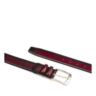 Mezlan Men's Belt Burgundy Calf-Skin Leather AO11111 (MZB1163)-AmbrogioShoes