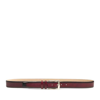 Mezlan Men's Belt Burgundy Calf-Skin Leather AO11111 (MZB1163)-AmbrogioShoes