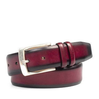 Mezlan Men's Belt Burgundy Calf-Skin Leather AO11111 (MZB1163)-AmbrogioShoes