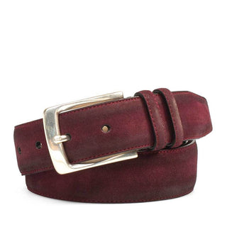 Mezlan Men's Belt Burgundy Suede Leather AO10625 (MZB1170)-AmbrogioShoes