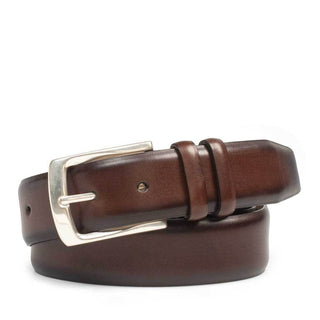 Mezlan Men's Belt Dark Brown Calf-Skin Leather AO11111 (MZB1164)-AmbrogioShoes